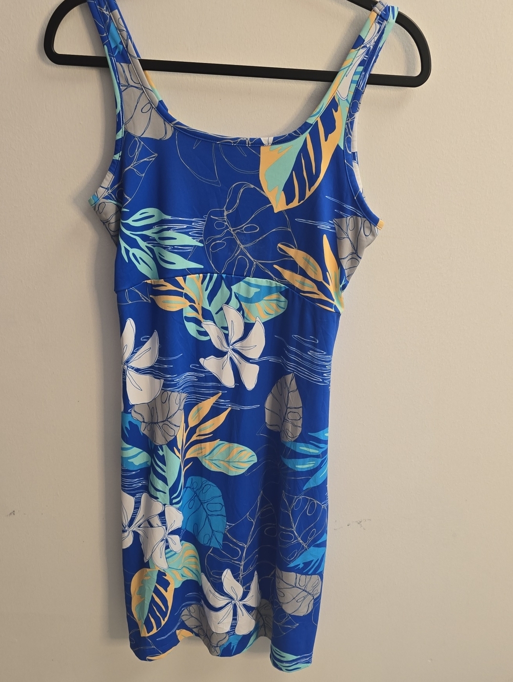 Blue Columbia PFG Tropical Floral Tank Dress